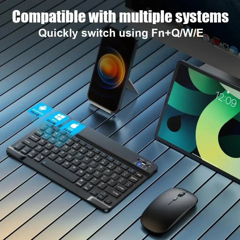 Slim Bluetooth Keyboard β 7"/10" | Wireless, Multi-Device, Rechargeable