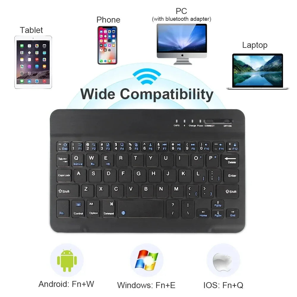 Slim Bluetooth Keyboard β 7"/10" | Wireless, Multi-Device, Rechargeable