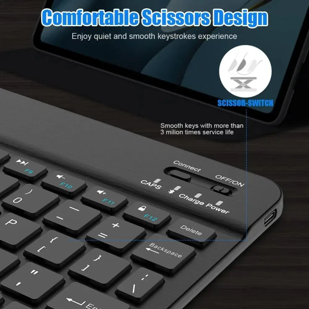 Slim Bluetooth Keyboard β 7"/10" | Wireless, Multi-Device, Rechargeable