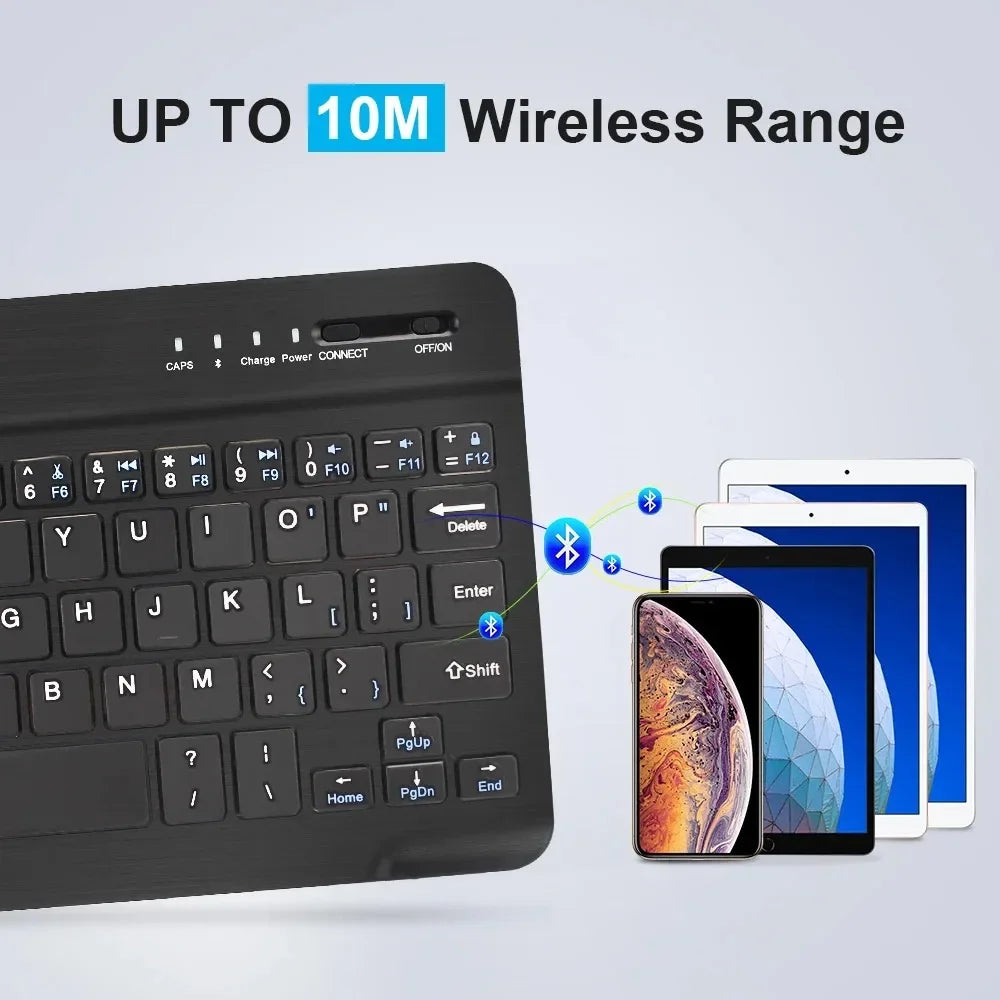 Slim Bluetooth Keyboard β 7"/10" | Wireless, Multi-Device, Rechargeable