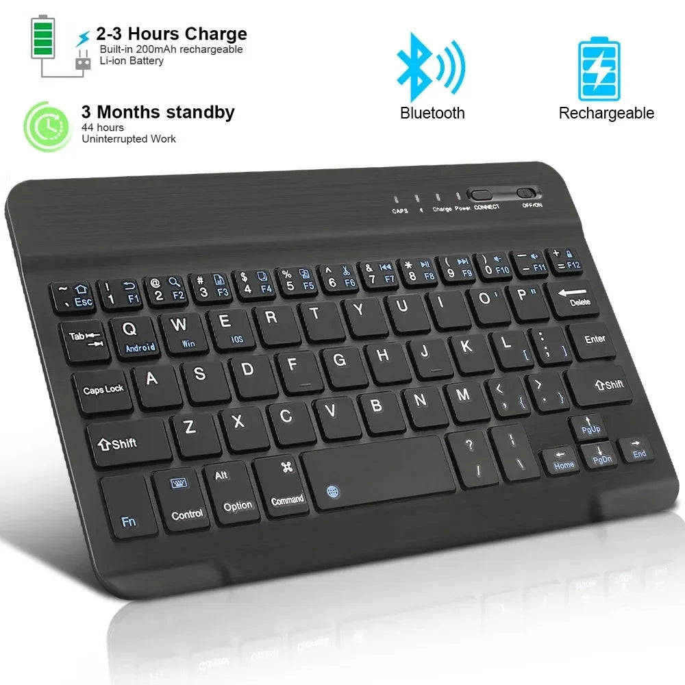 Slim Bluetooth Keyboard β 7"/10" | Wireless, Multi-Device, Rechargeable