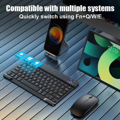 Slim Bluetooth Keyboard – 7"/10" | Wireless, Multi-Device, Rechargeable