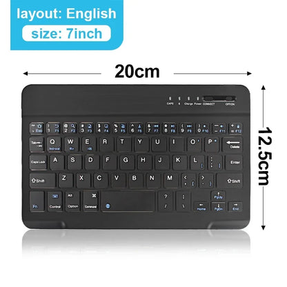 Slim Bluetooth Keyboard – 7"/10" | Wireless, Multi-Device, Rechargeable